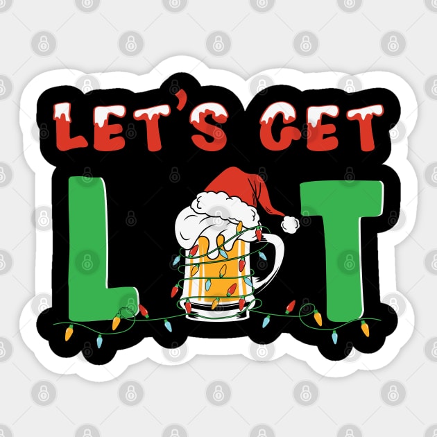 let get lit Christmas beer Sticker by MZeeDesigns